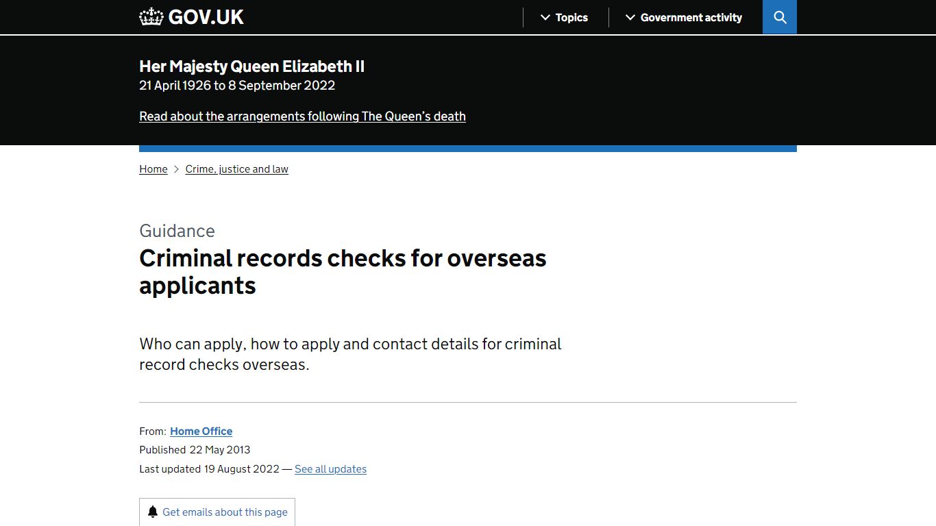 Criminal records checks for overseas applicants - GOV.UK