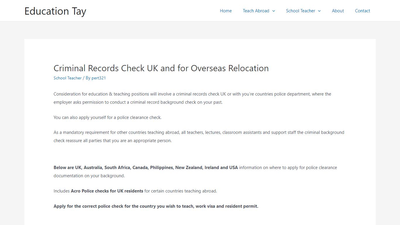 Criminal Records Check UK and for Overseas Relocation